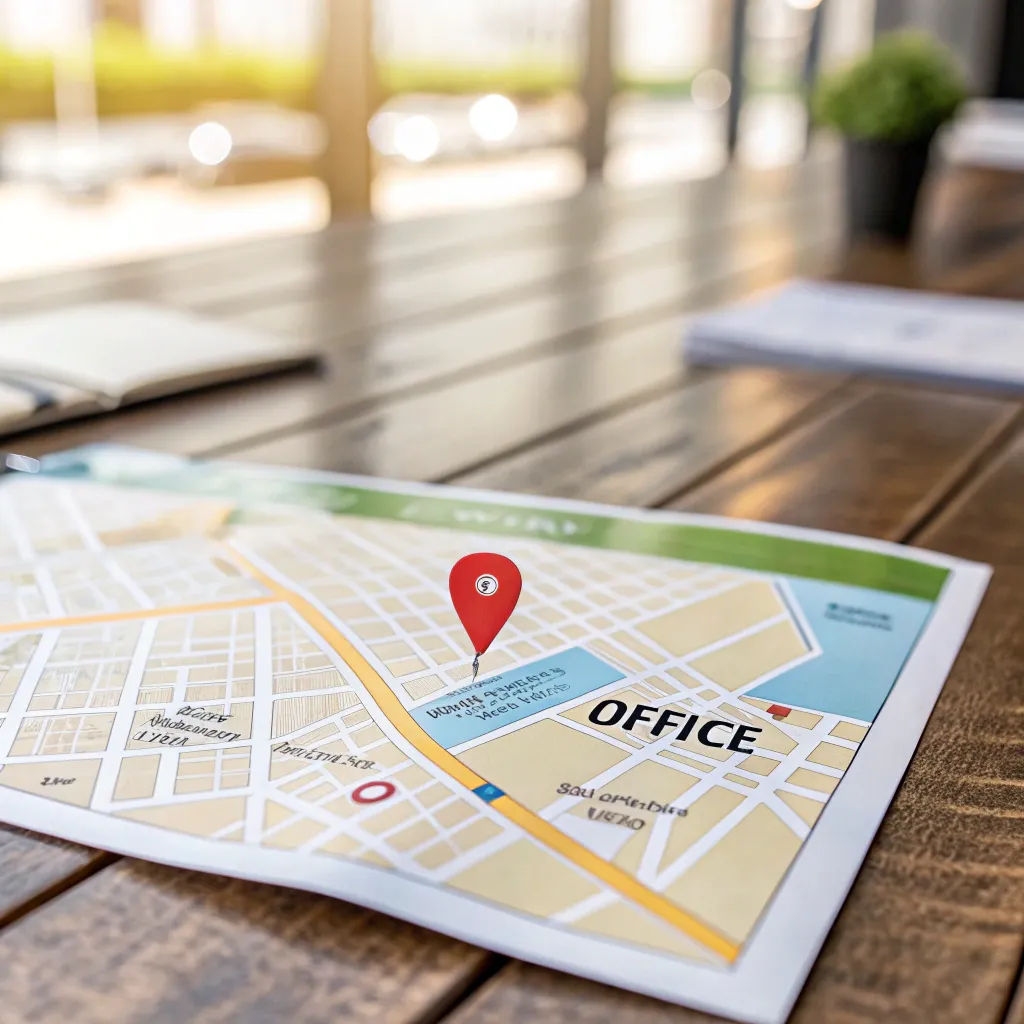 Map showing office location